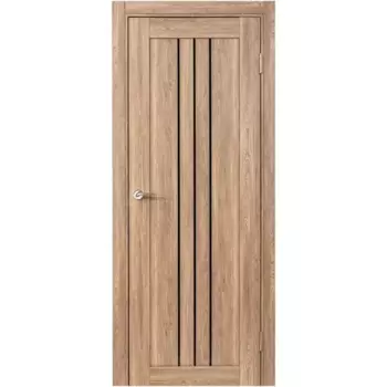 Дверь межкомнатная остекленная замком и петлями в комплекте Бергамо 80x200 см ПВХ цвет дуб европейский