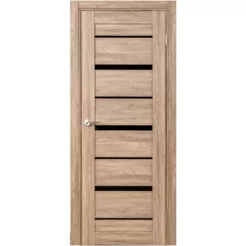 Дверь межкомнатная остекленная замком и петлями в комплекте Тренто 80x200 см ПВХ цвет дуб европейский