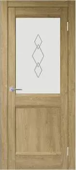 Дверь межкомнатная остеклённая Арагона 60х200 см цвет дуб тёрнер с фурнитурой