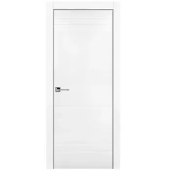 Дверь межкомнатная глухая Рива 60x200 см эмаль белый с замком