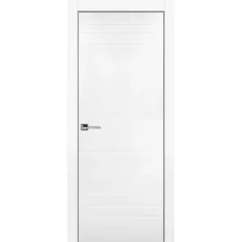 Дверь межкомнатная глухая Рива 70x200 см эмаль белый с замком