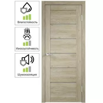 Дверь межкомнатная со стеклом Skyline 2 80x200 см ПВХ цвет дуб рустик серый без замка, без петель