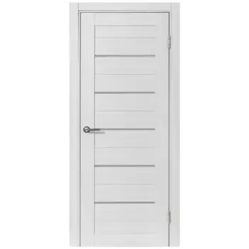 Дверь межкомнатная со стеклом Аккорд 80x200 мм Hardflex цвет серый с замком и петлями