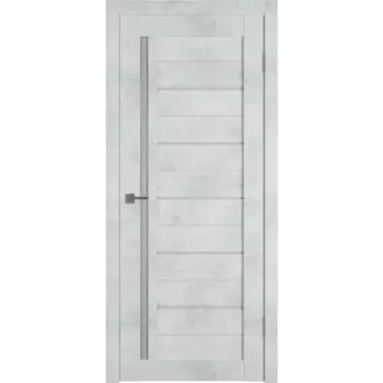 Дверь межкомнатная со стеклом Альфа 1 90x200 см ПВХ цвет лофт голубой с замком и петлями