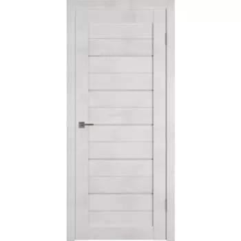 Дверь межкомнатная со стеклом Альфа 5 70x200 см ПВХ цвет лофт крем с замком и петлями