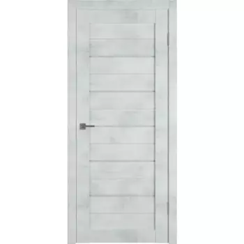 Дверь межкомнатная со стеклом Альфа 5 90x200 см ПВХ цвет лофт голубой с замком и петлями