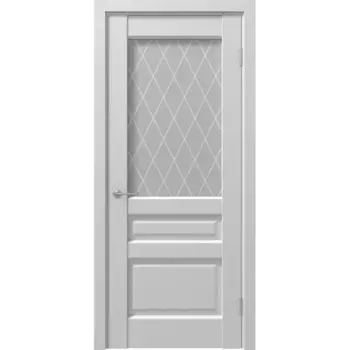 Дверь межкомнатная со стеклом Artens Магнолия 60x200 см ПВХ цвет белое дерево с замком и петлями