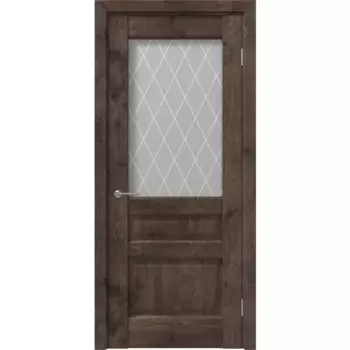 Дверь межкомнатная со стеклом Artens Магнолия 60x200 см ПВХ цвет акация с замком и петлями