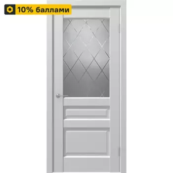 Дверь межкомнатная со стеклом Artens Магнолия 80x200 см ПВХ белый с замком и петлями