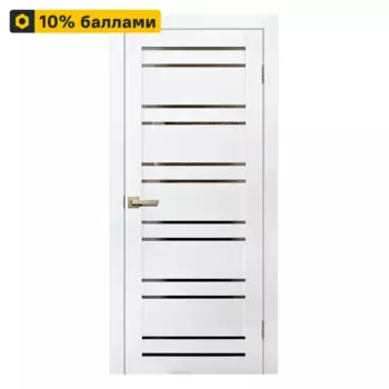 Дверь межкомнатная со стеклом Artens Уна 60x200 см Hardflex белый с замком и петлями