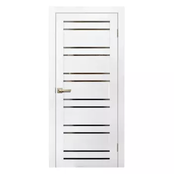 Дверь межкомнатная со стеклом Artens Уна 90x200 см Hardflex белый с замком и петлями