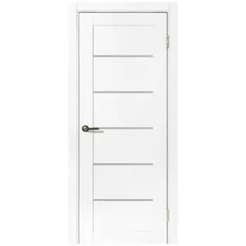 Дверь межкомнатная со стеклом Богема 60x200 мм Hardflex цвет белый с замком и петлями