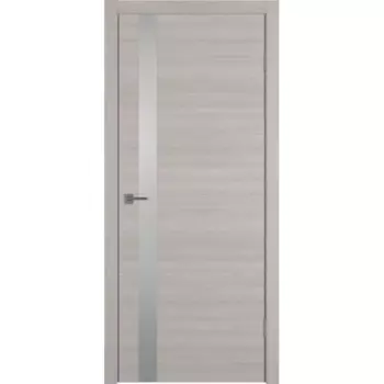 Дверь межкомнатная со стеклом Канзас 70x200 см ПВХ цвет дуб европейский серый с замком и петлями