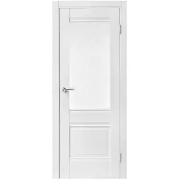 Дверь межкомнатная со стеклом Классико-43 60x200 см Hardflex белый с замком и петлями
