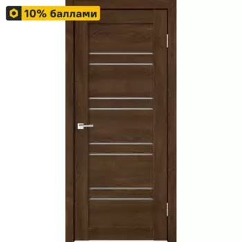 Дверь межкомнатная со стеклом Лайн 1 90x200 см Hardflex цвет дуб тернер венге без замка, без петель