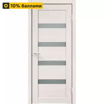 Дверь межкомнатная со стеклом Лайн 2 90x200 см Hardflex цвет дуб тернер белый без замка, без петель