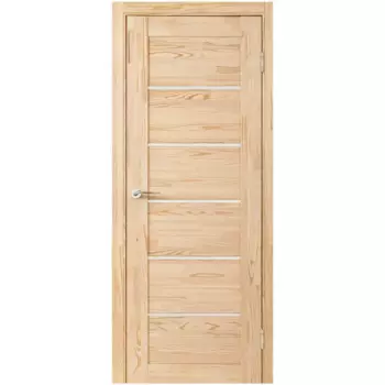 Дверь межкомнатная со стеклом Легда-22 60x200 см без покрытия цвет натуральный с замком и петлями