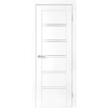 Дверь межкомнатная со стеклом Легда-28 70x200 см полипропилен цвет белое дерево с замком и петлями