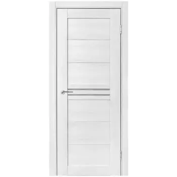 Дверь межкомнатная со стеклом Моско 60x200 см ПВХ цвет орех луч айс с замком и петлями