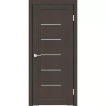 Дверь межкомнатная со стеклом Некст 3 60x200 см ПВХ цвет черное дерево с замком и петлями