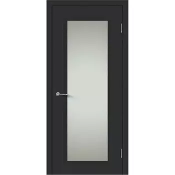 Дверь межкомнатная со стеклом Нобиле 70x200 см Hardflex цвет антрацит с замком