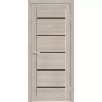 Дверь межкомнатная со стеклом Норт 60x200 см финиш-бумага цвет дуб эдисон с замком и петлями