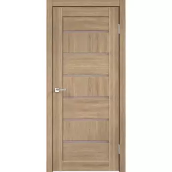 Дверь межкомнатная со стеклом Опал 70x200 см ПВХ цвет дуб европейский красный с замком и петлями