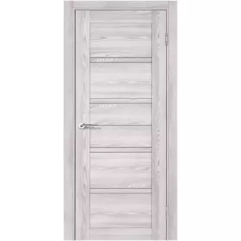 Дверь межкомнатная со стеклом Парма 80x200 см ПВХ цвет холодное дерево с замком и петлями