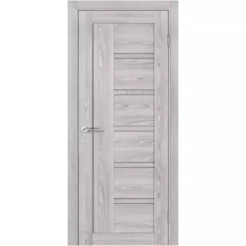 Дверь межкомнатная со стеклом Парма вертикальная 80x200 см ПВХ цвет холодное дерево с замком и петлями