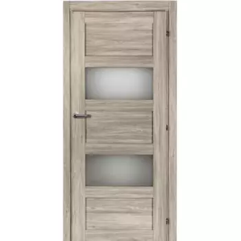 Дверь межкомнатная со стеклом Прэсто 70x200 см ПВХ цвет дуб санремо светлый с замком