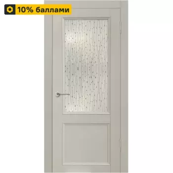 Дверь межкомнатная со стеклом Рондо 70x200 см Hardflex цвет серый жемчуг с замком и петлями