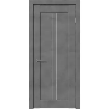 Дверь межкомнатная со стеклом Сиэтл 60x200 см ПВХ цвет лофт тёмный с замком и петлями