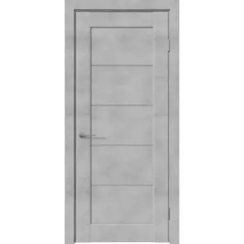 Дверь межкомнатная со стеклом Сохо 90x200 см ПВХ цвет лофт светлый с замком и петлями