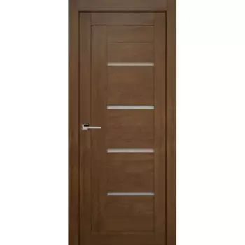 Дверь межкомнатная со стеклом Тренд вертикальный 80x200 см Hardflex коричневый без замка, без петель