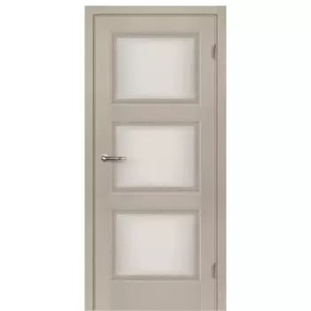 Дверь межкомнатная со стеклом Трилло 90x200 см Hardflex цвет ясень элегант с замком и петлями