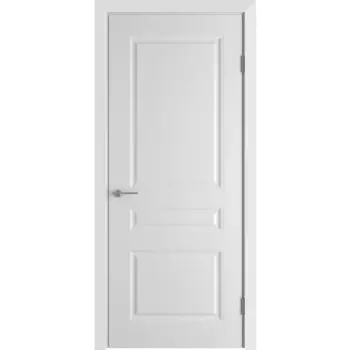 Дверь межкомнатная глухая Стелла 90x200 см эмаль белый с замком и петлями