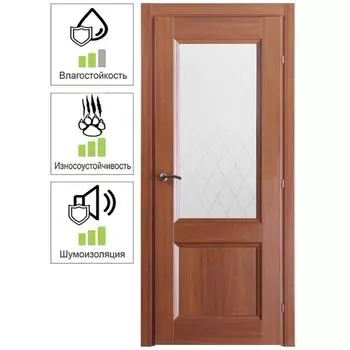 Дверь межкомнатная Танганика остеклённая CPL ламинация 80x200 см (с замком)