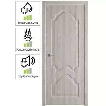 Дверь межкомнатная Венеция глухая ПВХ ламинация цвет дуб фраппе 80x200 см (с замком и петлями)