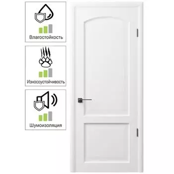 Дверь межкомнатная Верона глухая шпон натуральный цвет дуб белая эмаль 80х200 см
