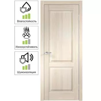 Дверь межкомнатная Вилла 2Р глухая ПВХ ламинация цвет японский ясень 70х200 см (с замком и петлями)