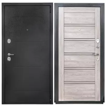 Дверь входная металлическая Порта Р-2 Дуб европейский 98 см правая цвет серый/ антик серебро