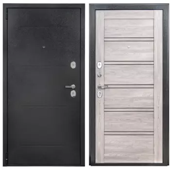 Дверь входная металлическая Порта Р-2 Дуб европейский 98 см левая цвет серый/ антик серебро