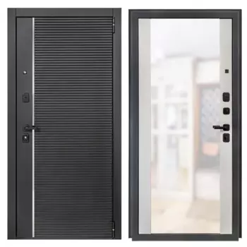 Дверь входная металлическая Порта Р-3 88x205 см правая серая с зеркалом