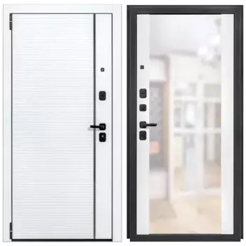 Дверь входная металлическая Р-3 98x205 см левая белая