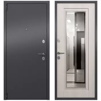 Дверь входная металлическая Ситти 86x205 см левая белое дерево с зеркалом