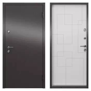 Дверь входная металлическая Термо 88x205 см правая цвет ринго белый