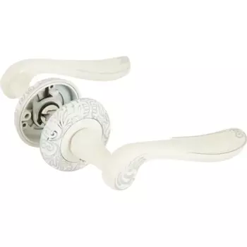 Дверные ручки AL 159 W, комплект, цвет белый хром