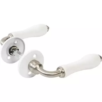 Дверные ручки Inspire Maya без запирания фарфор цвет белый/никель матовый