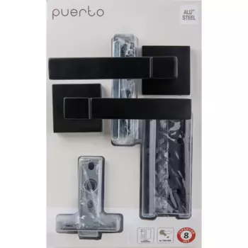 Дверные ручки Puerto SET 521-03 5-45PL 2S, без запирания, цвет черный