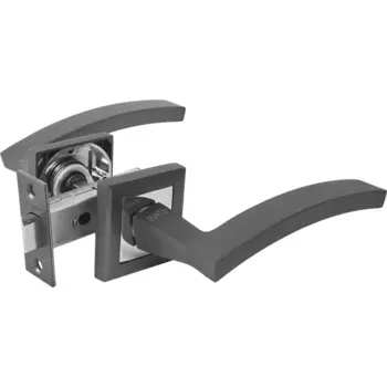 Дверные ручки Punto Navy без запирания комплект цвет графит